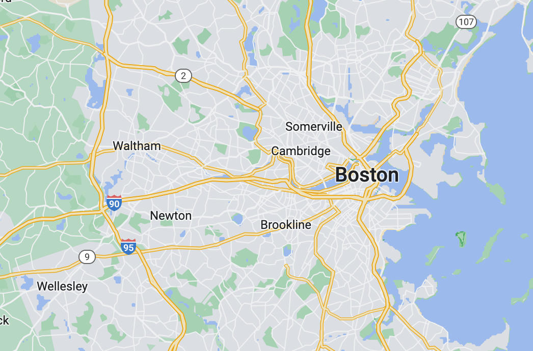 map of Boston area