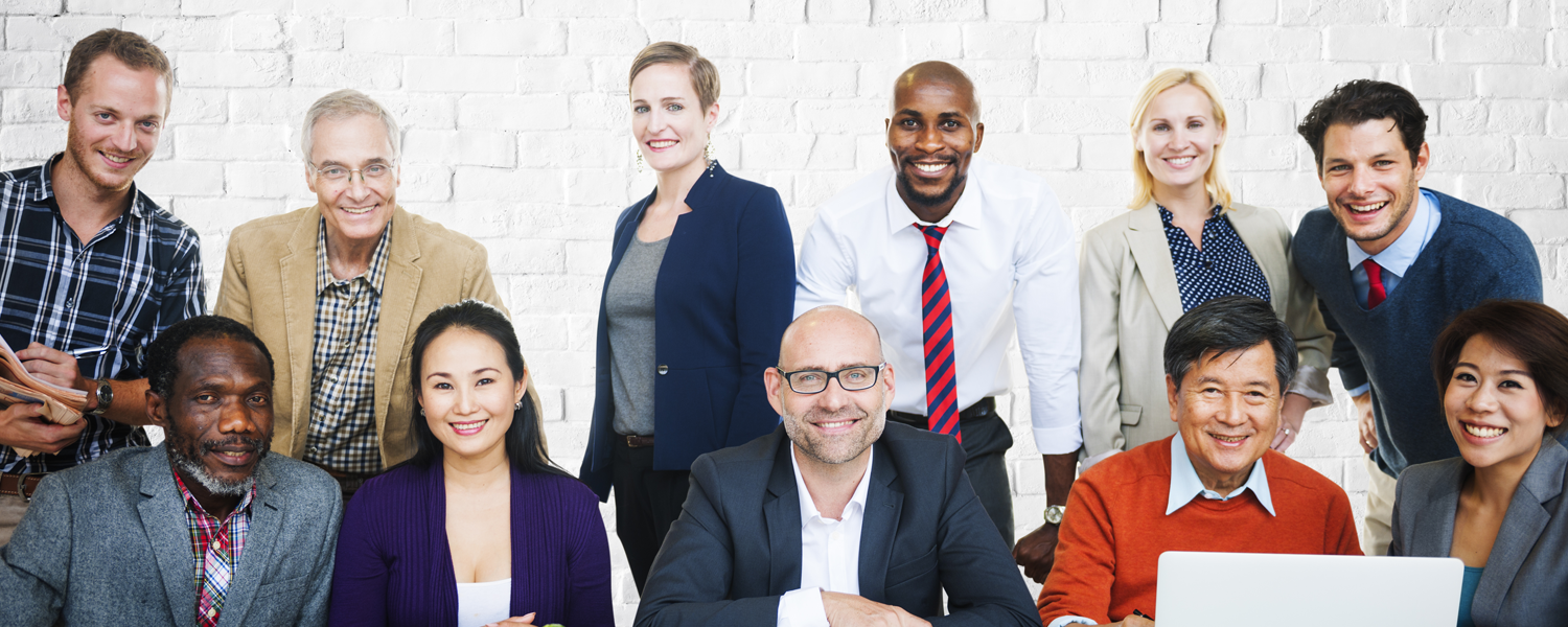 Diverse group of business people smiling