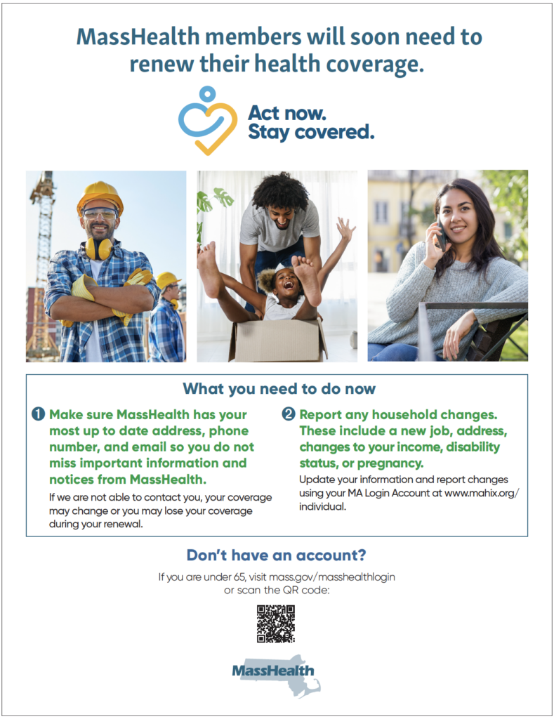 MassHealth Coverage Renewal poster – click to download PDF